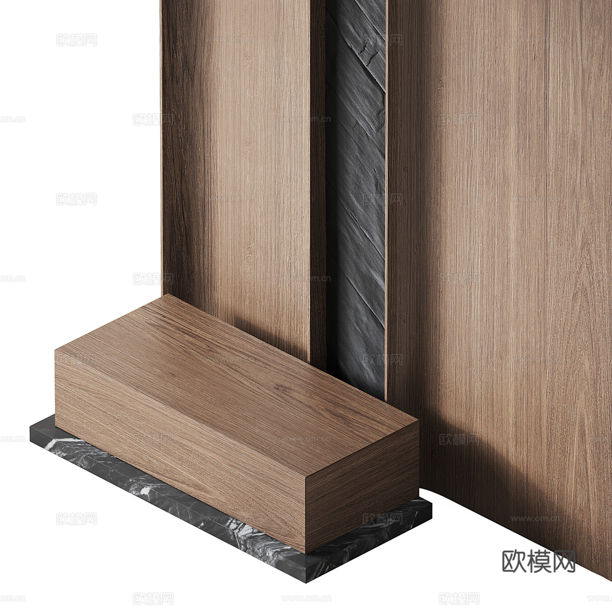 现代意式床头背景墙 装饰墙板3d模型下载（渲染图3）