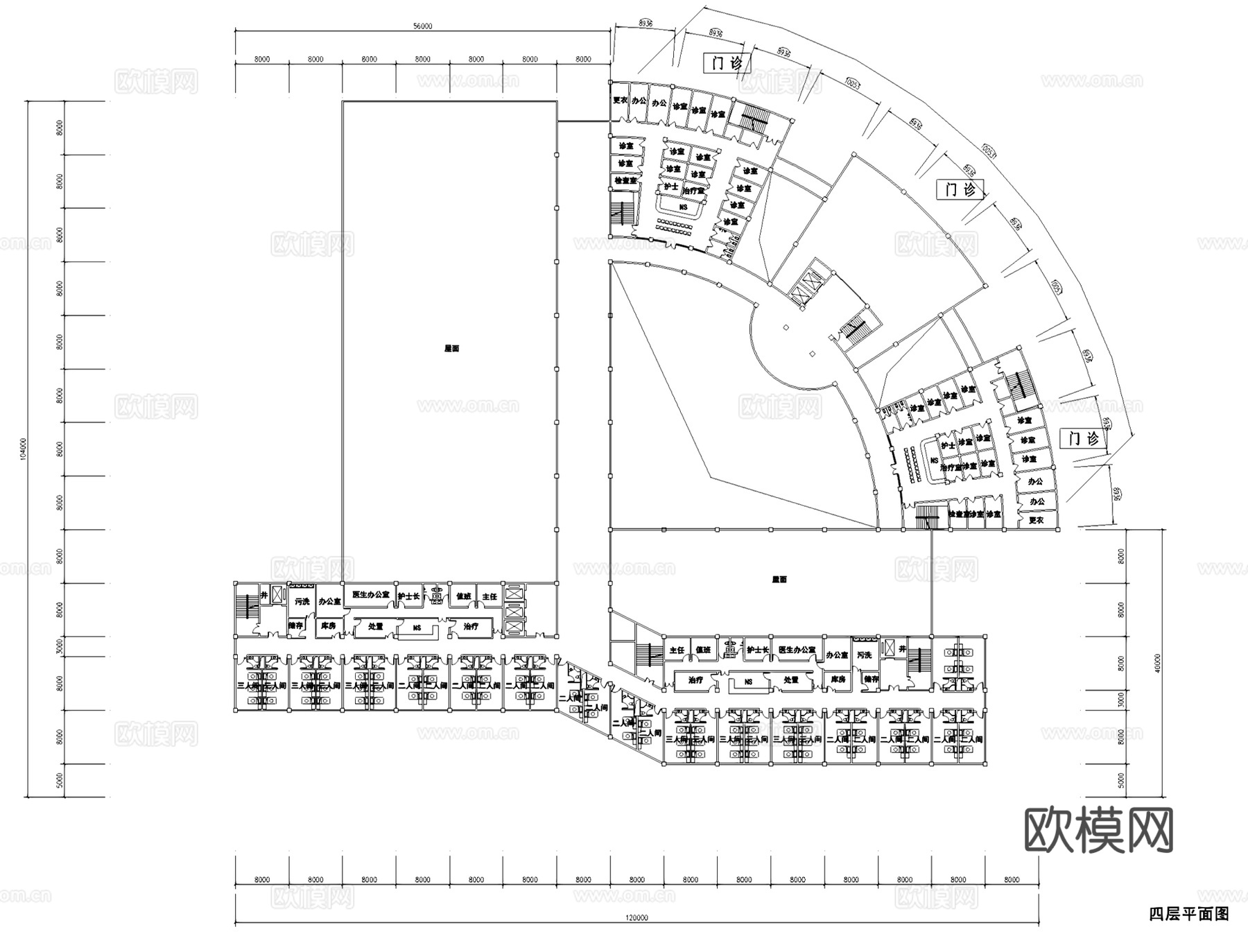资阳雁江人民医院扩建建筑CAD平面施工图集+文本cad施工图