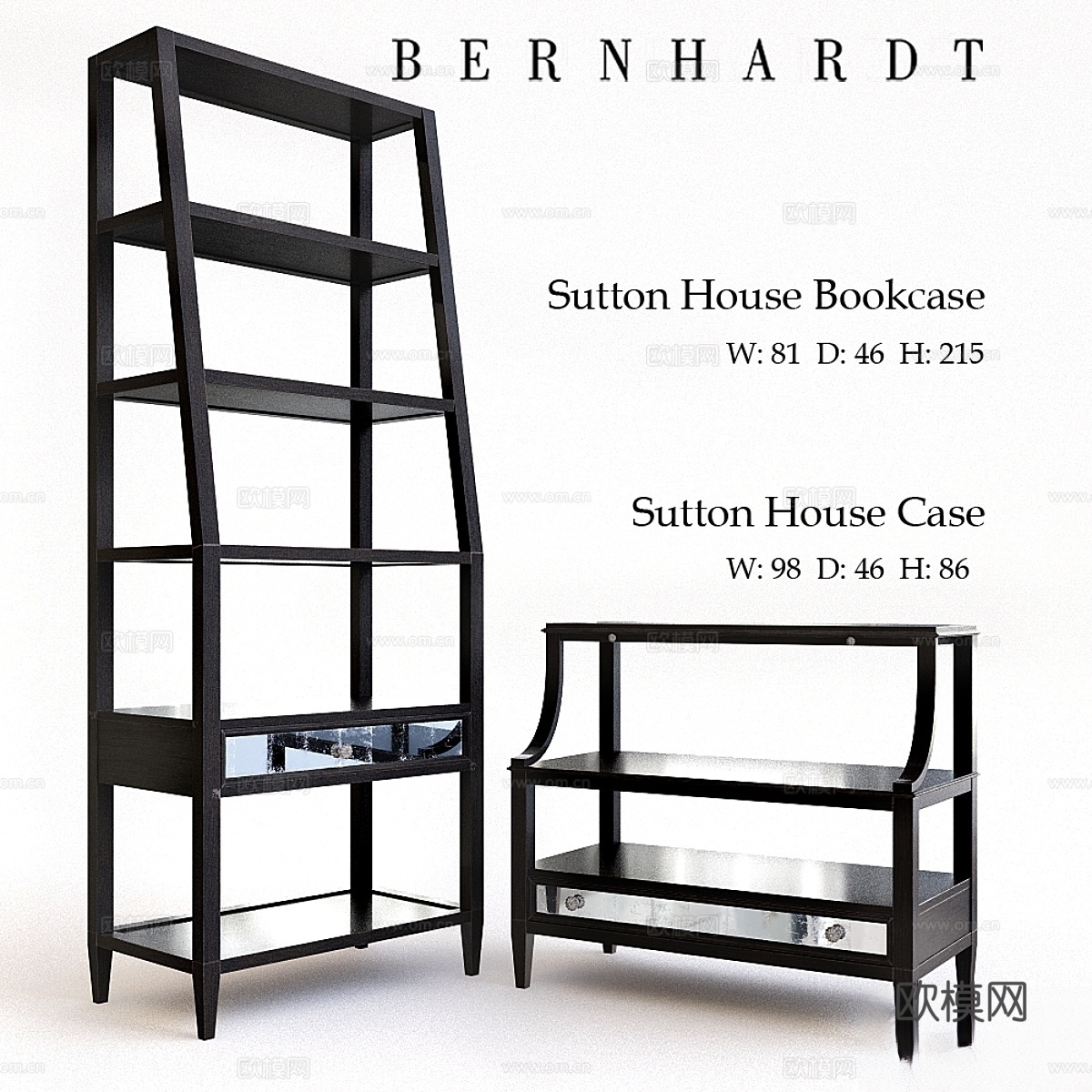 Bernhardt Sutton House 书柜与储物柜3d模型下载
