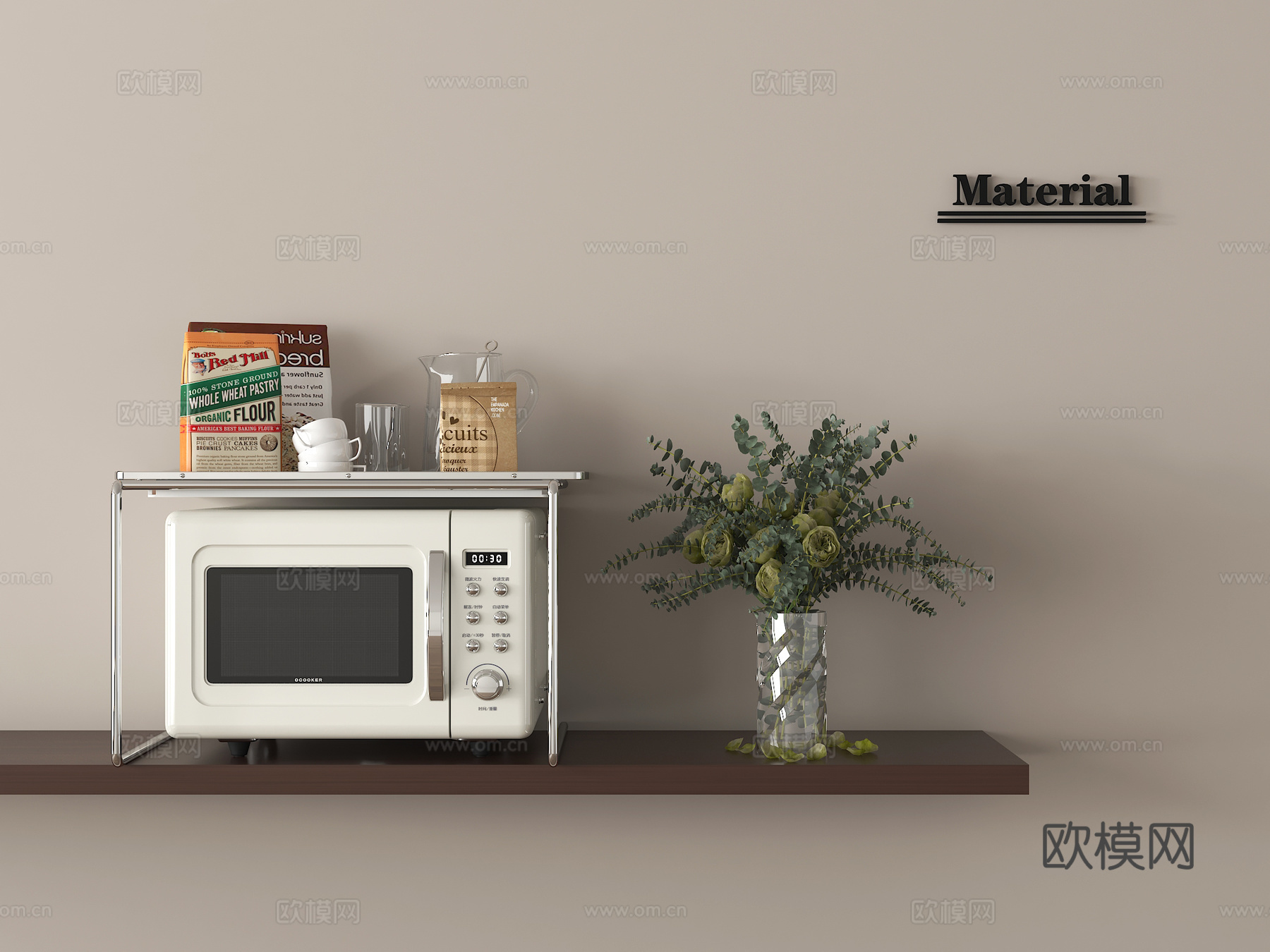 现代微波炉 微波炉组合3d模型下载