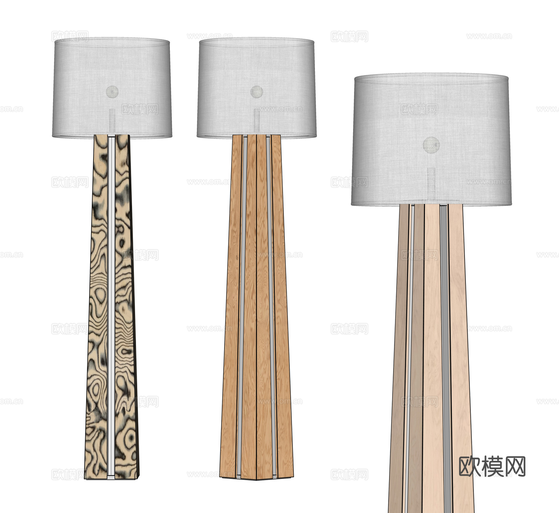 包豪斯落地灯 灯罩落地灯 中古落地灯su模型