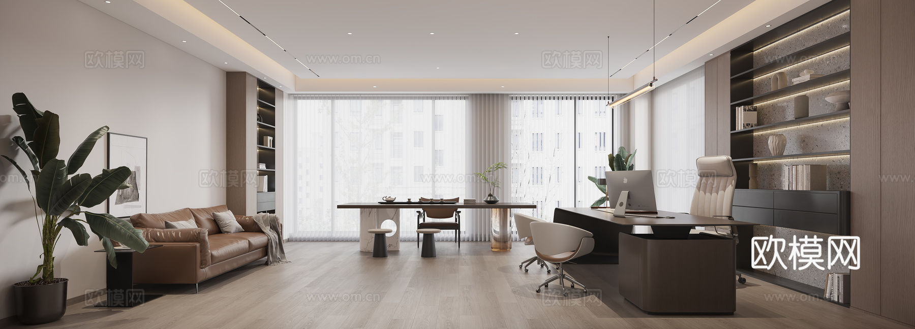 意式董事长办公室3d模型下载