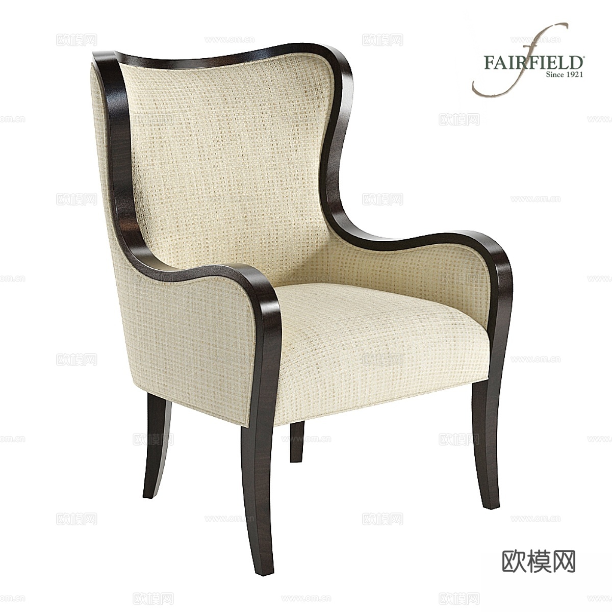 Fairfield合同款翼椅5158-013d模型下载