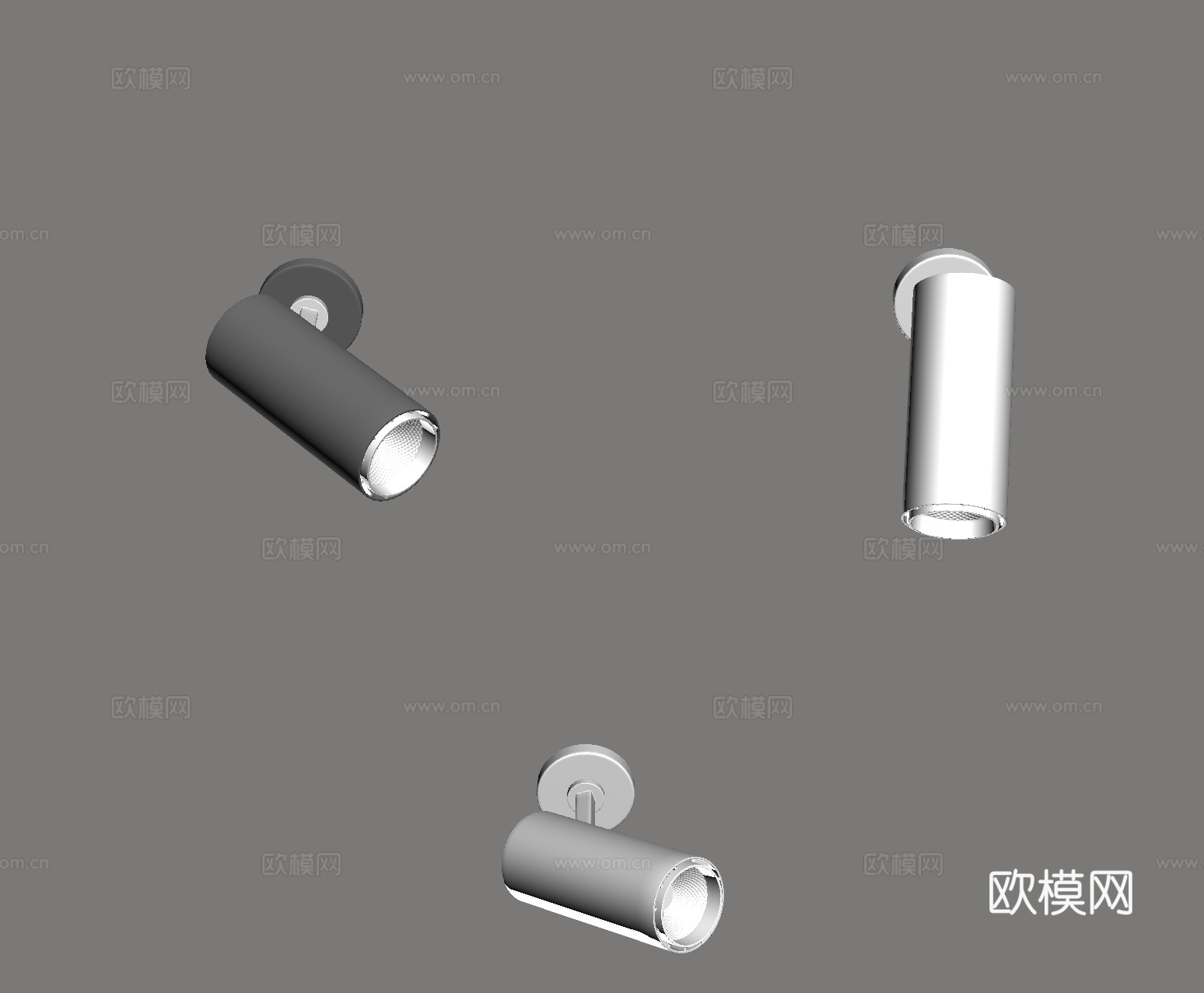 现代筒灯射灯 明装筒灯射灯su模型