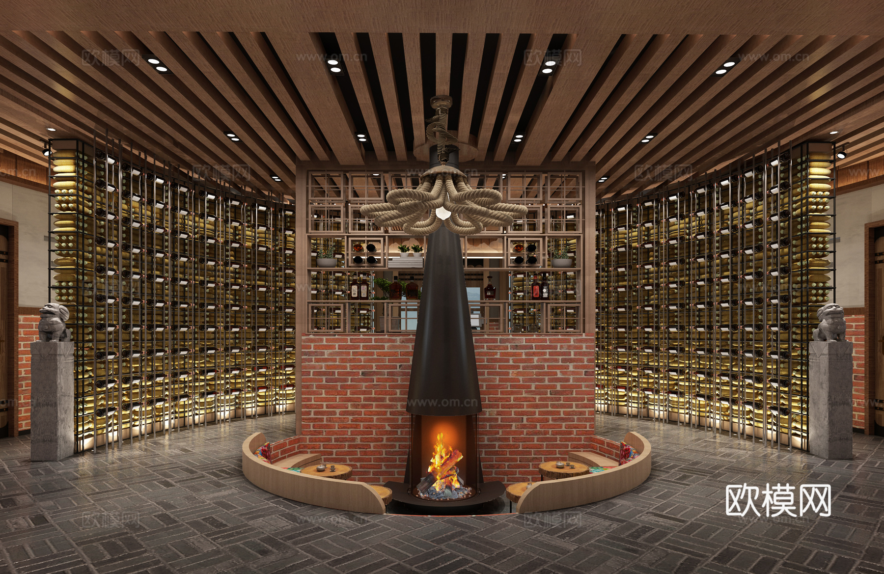 东北民宿烧烤店3d模型下载（渲染图4）