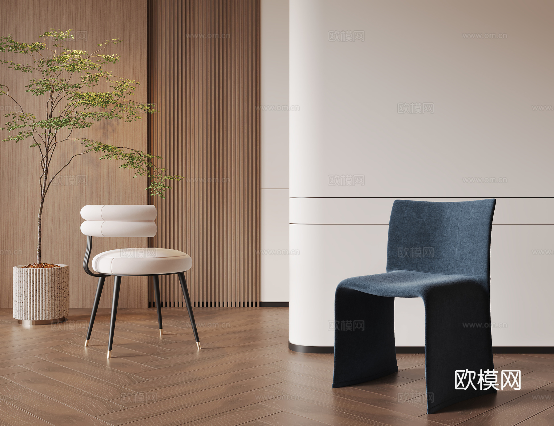 现代餐椅 布椅 不锈钢椅 梳妆椅 单椅su模型