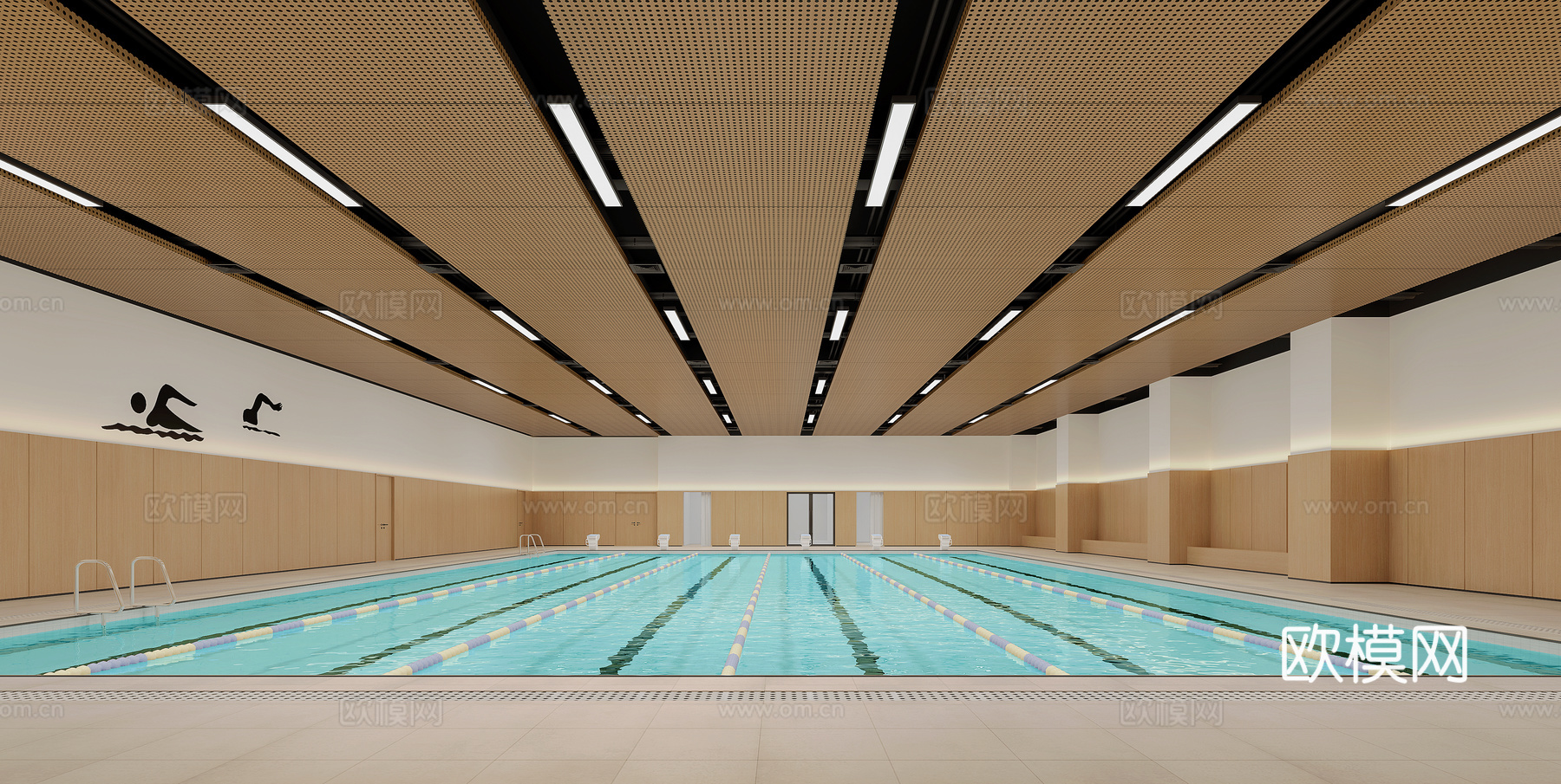 现代游泳馆3d模型