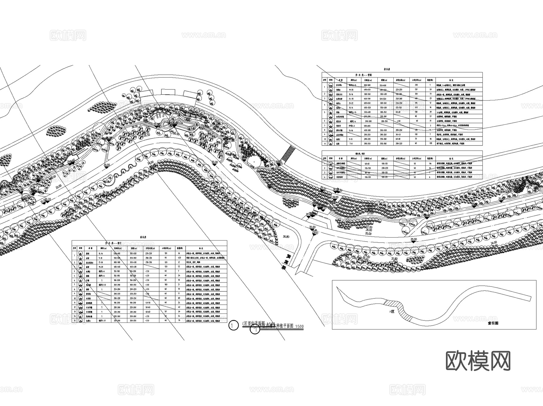 长沙圭塘河滨河带状公园景观CAD施工图全套cad施工图