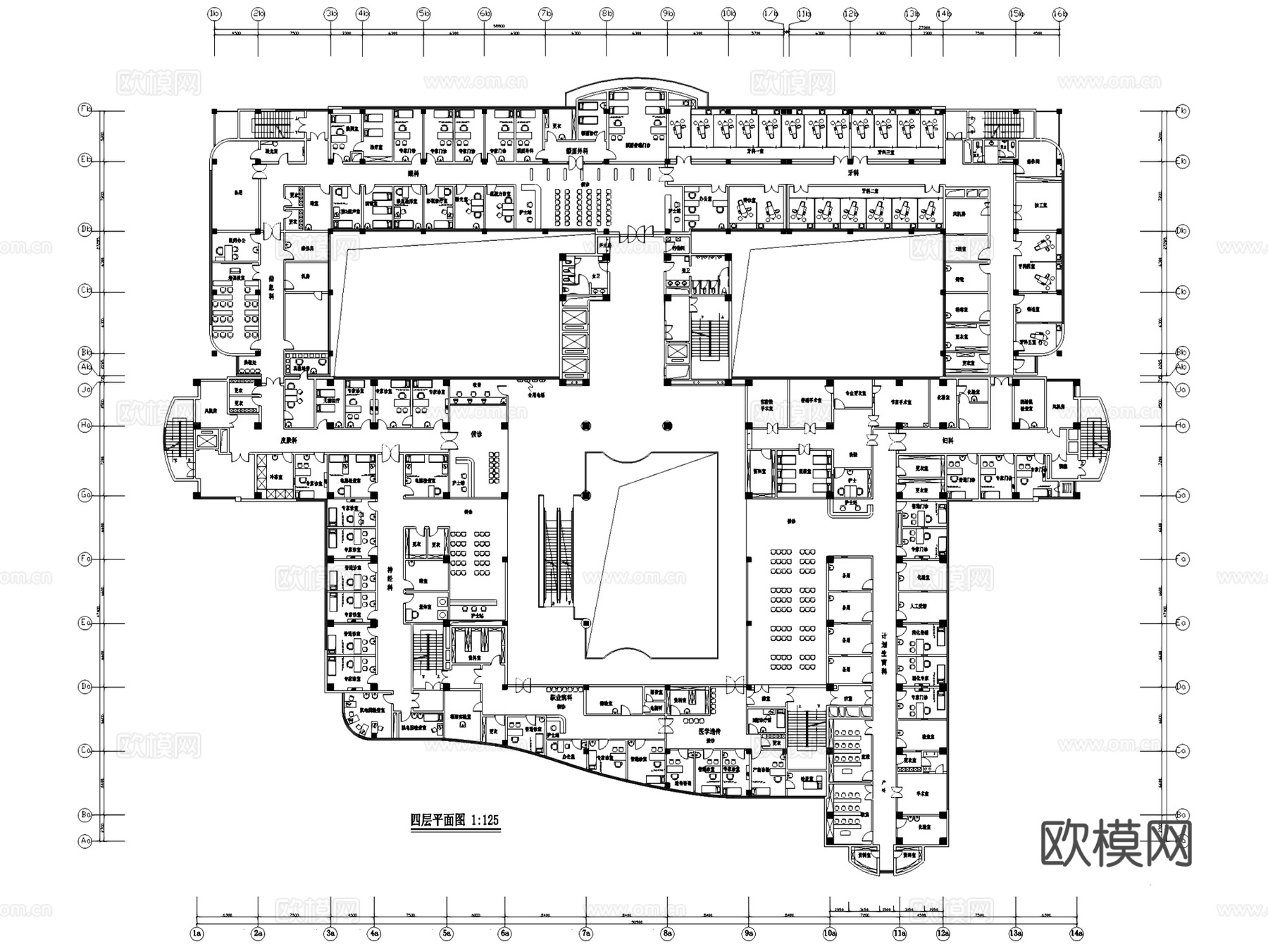 医院诊所医疗空间室内平面布置图CAD施工图集 28套cad施工图