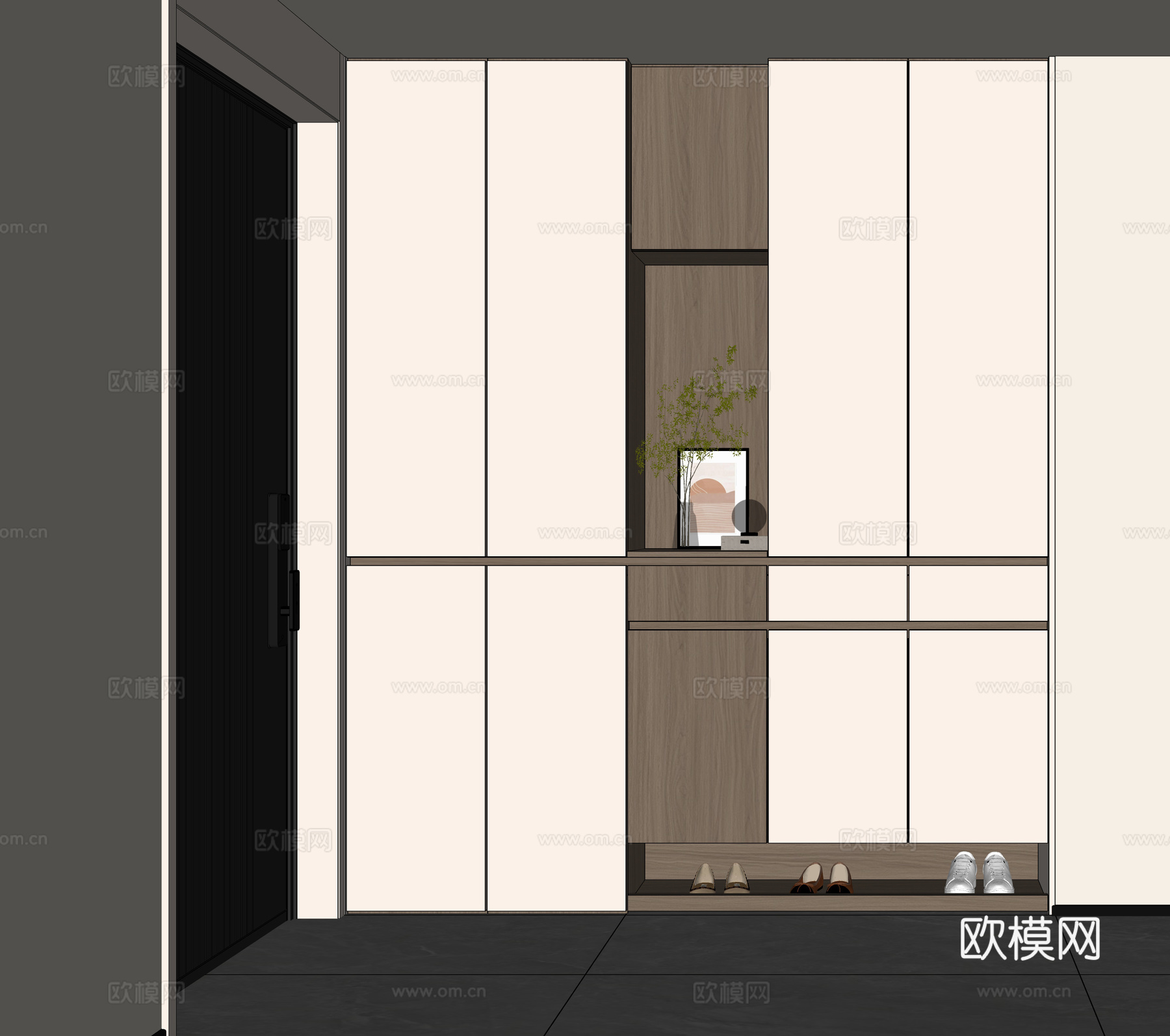 现代入户玄关鞋柜 玄关装饰柜su模型