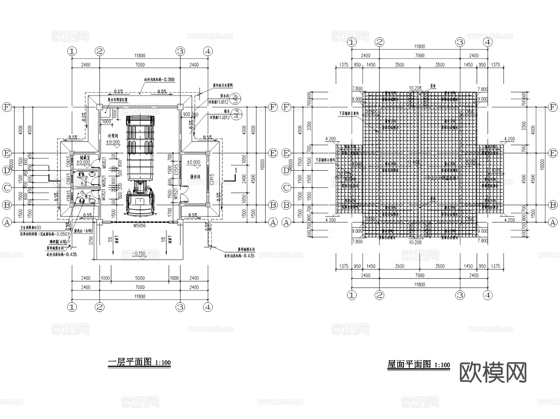 遵义海龙垃圾中转站转运站车间建筑CAD施工图全套cad施工图