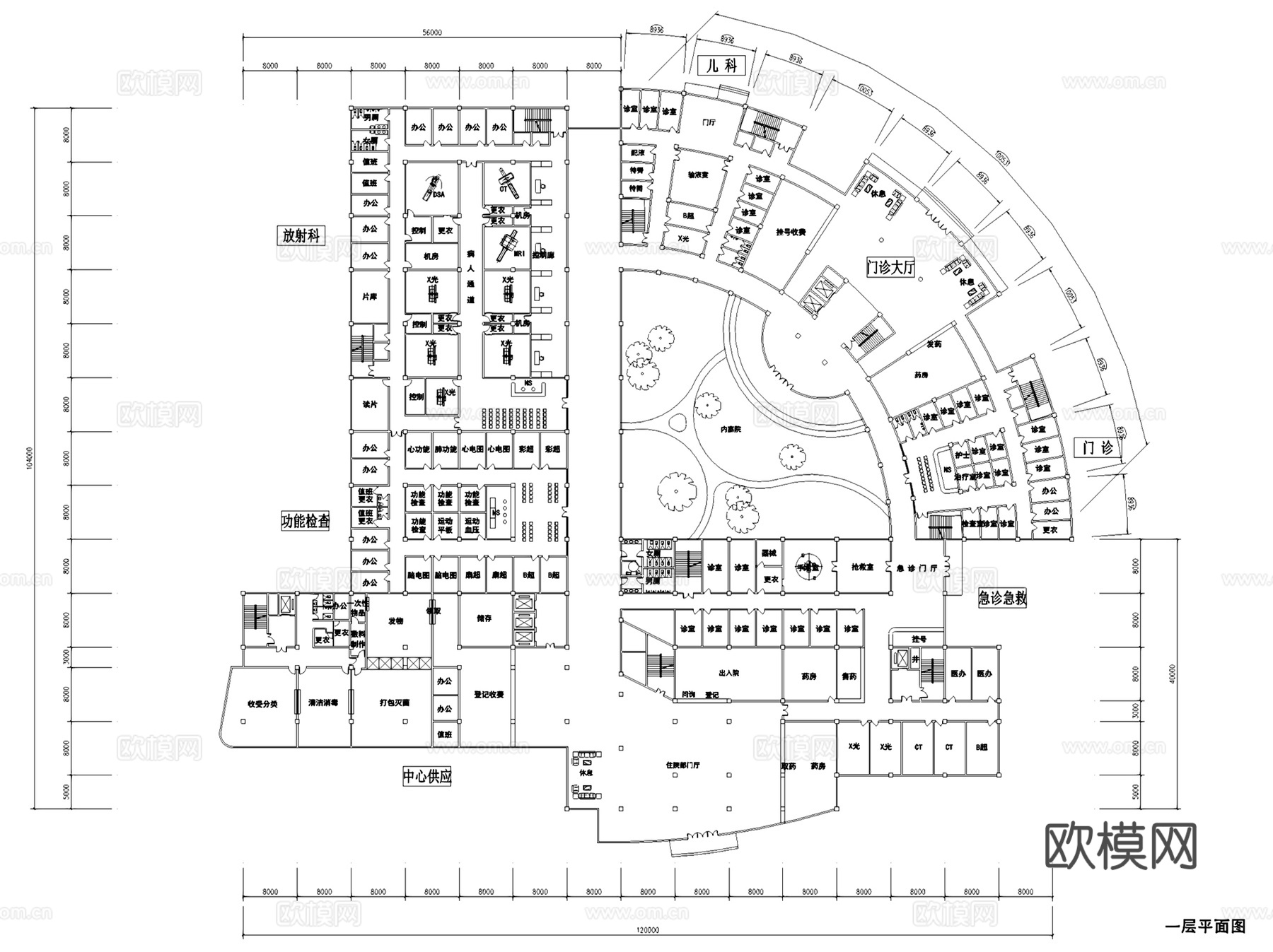 资阳雁江人民医院扩建建筑CAD平面施工图集+文本cad施工图