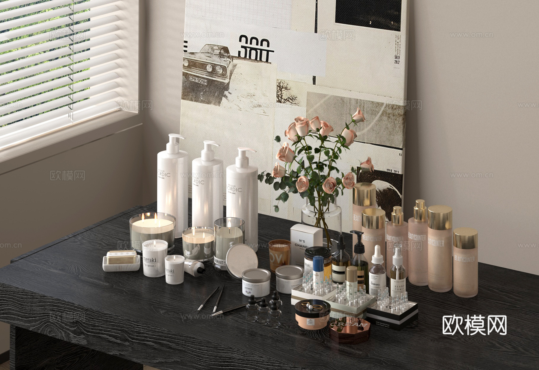 现代化妆品 护肤品 香水 美妆 洗浴用品3d模型下载