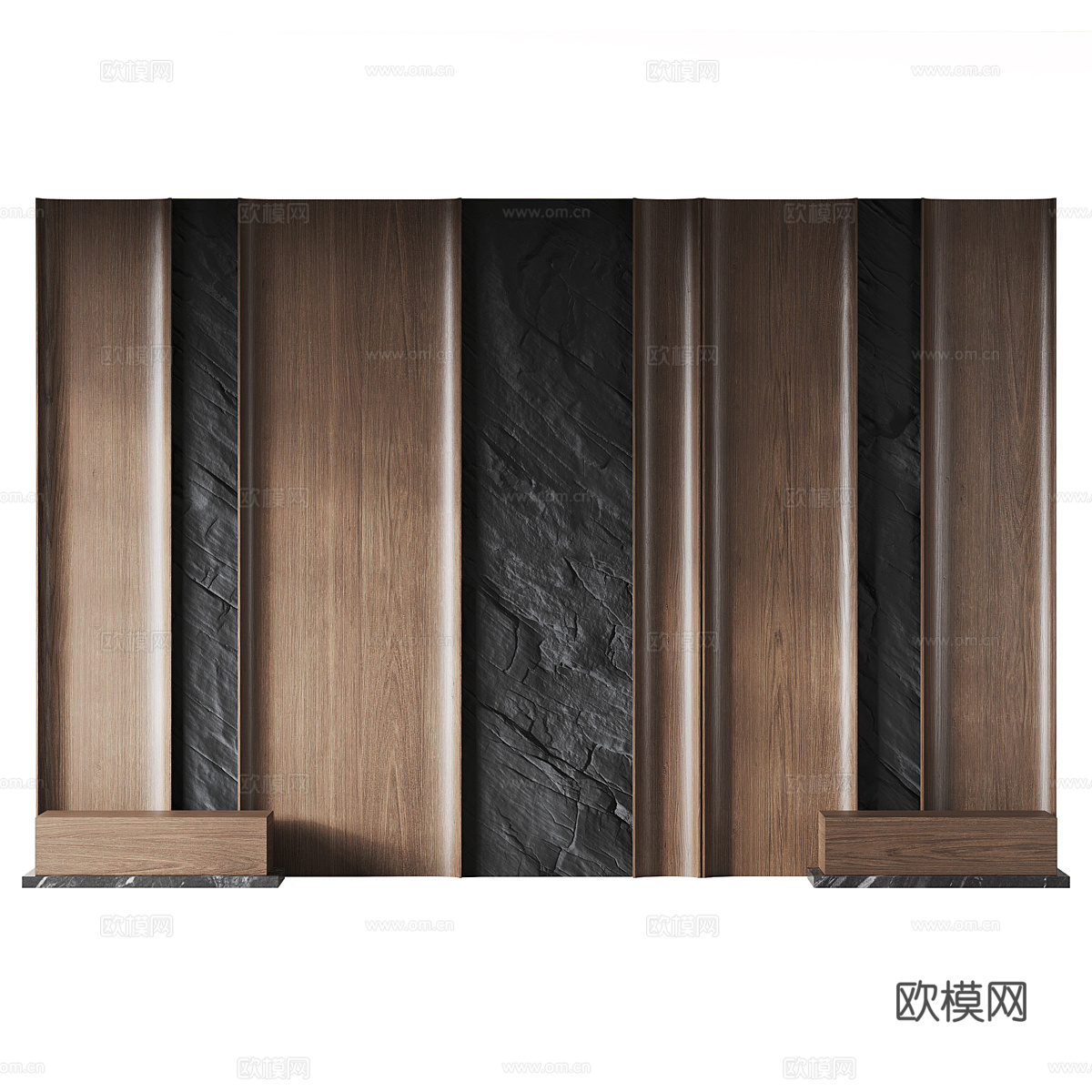 现代意式床头背景墙 装饰墙板3d模型下载（渲染图2）