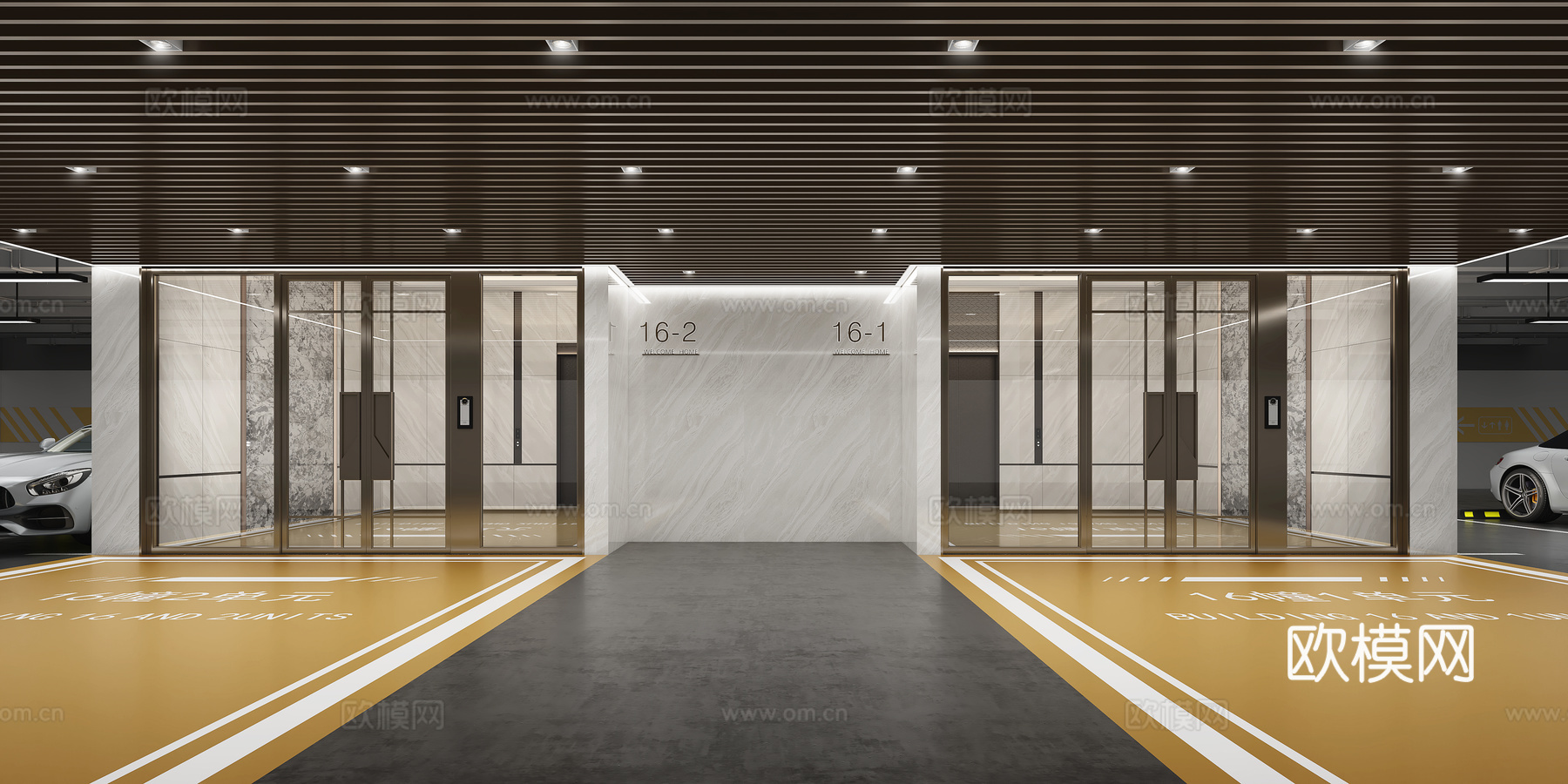 现代地下光厅3d模型下载