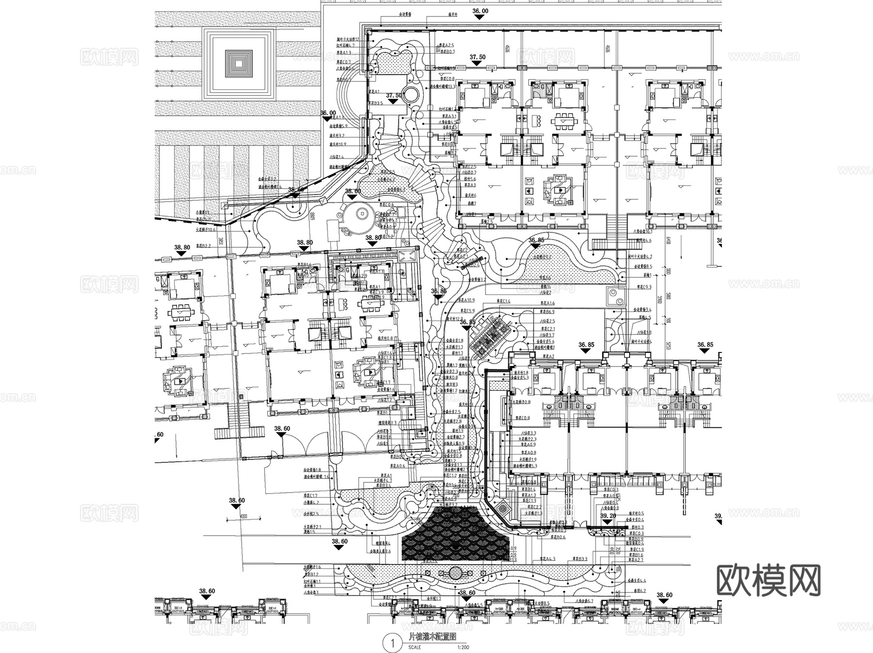 中建长沙梅溪湖壹号样板区景观CAD施工图全套cad施工图