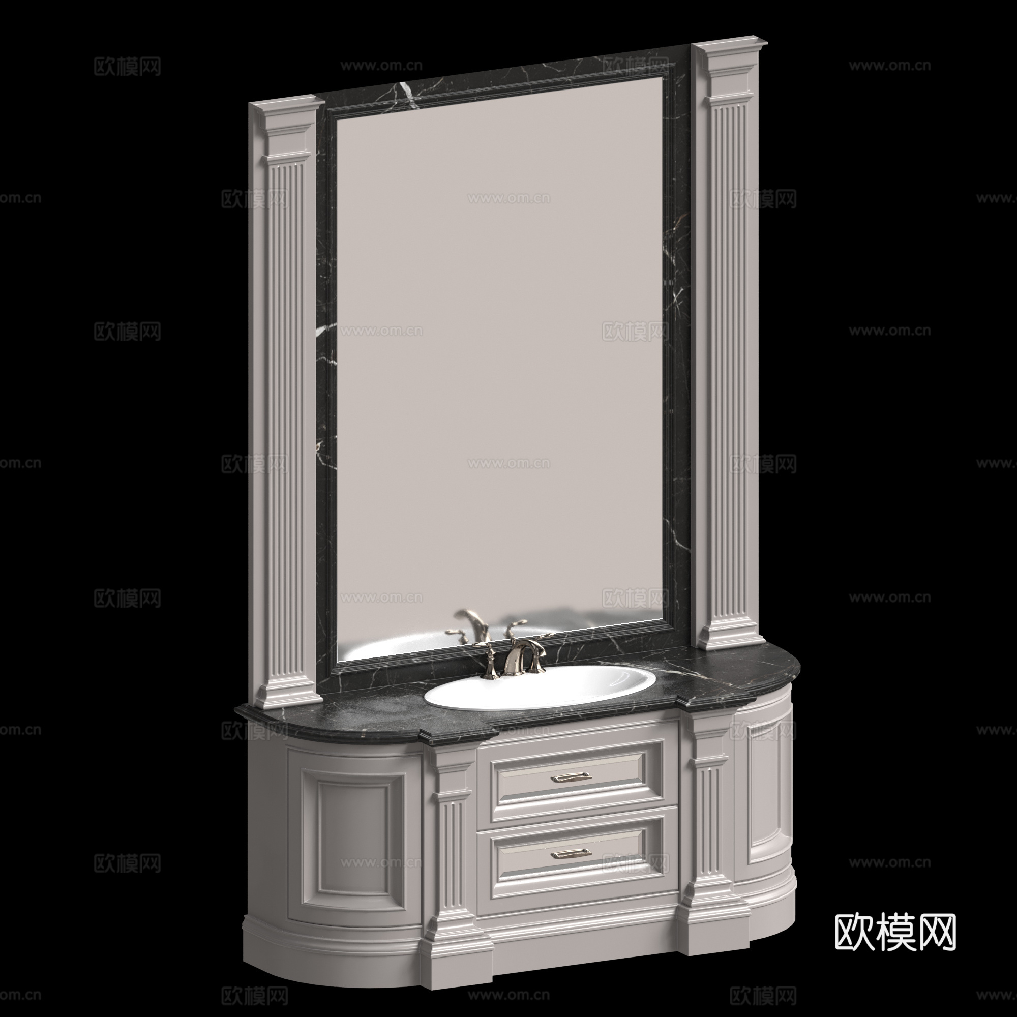 法式洗手台3d模型下载