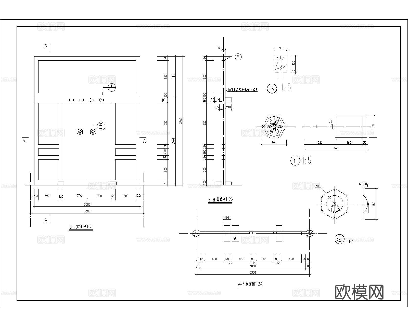 垂花门楼CADcad施工图