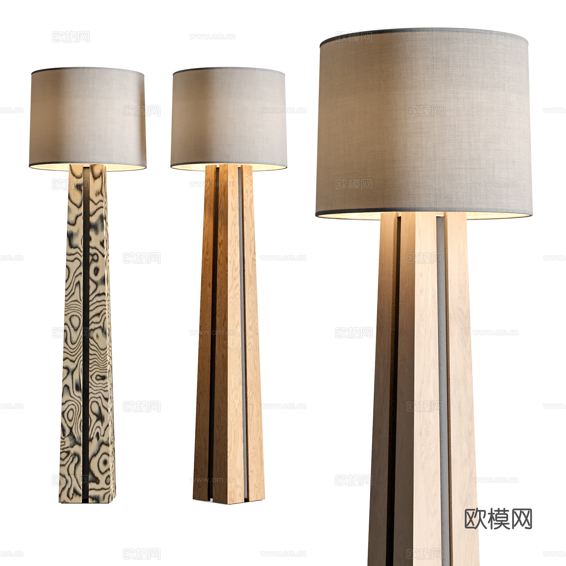 包豪斯落地灯 灯罩落地灯 中古落地灯su模型