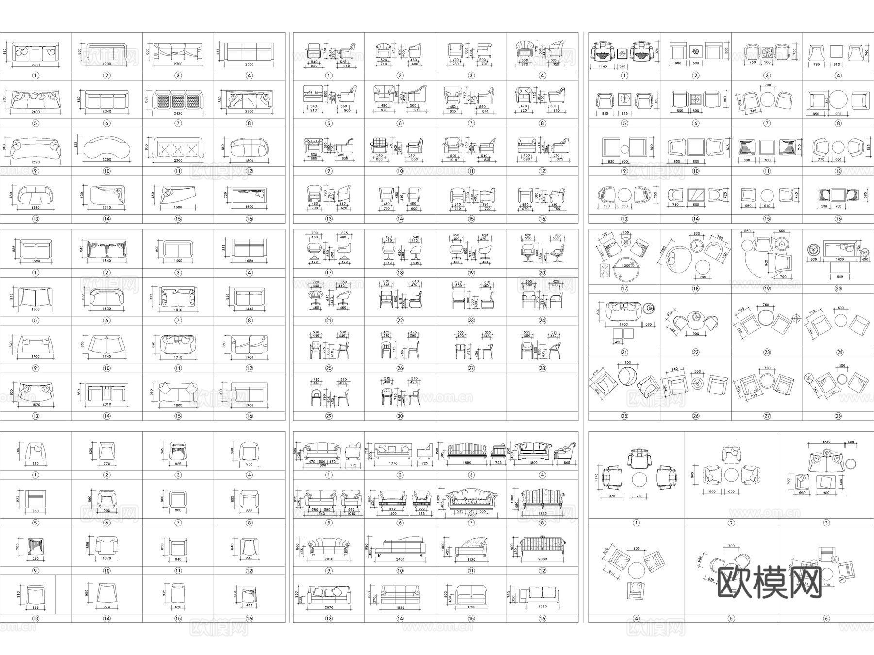2025年最新超级家装工装家具平面立面CAD图库cad施工图