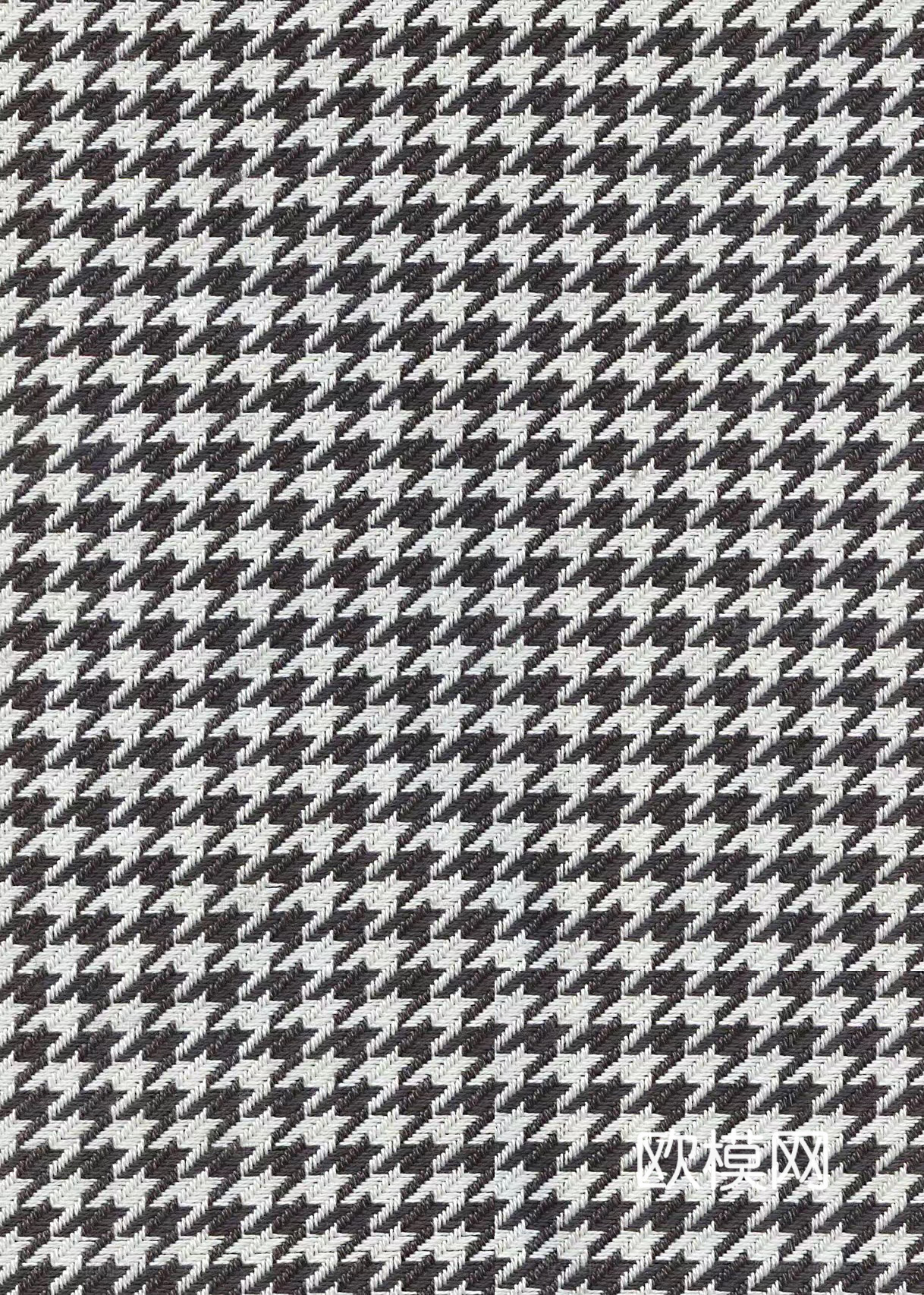 现代无缝麻布千鸟格布料