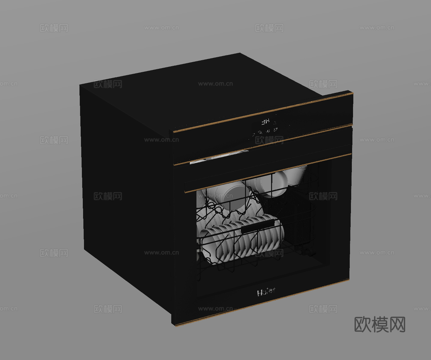 现代洗碗机 厨房电器 洗碗机 消毒柜su模型