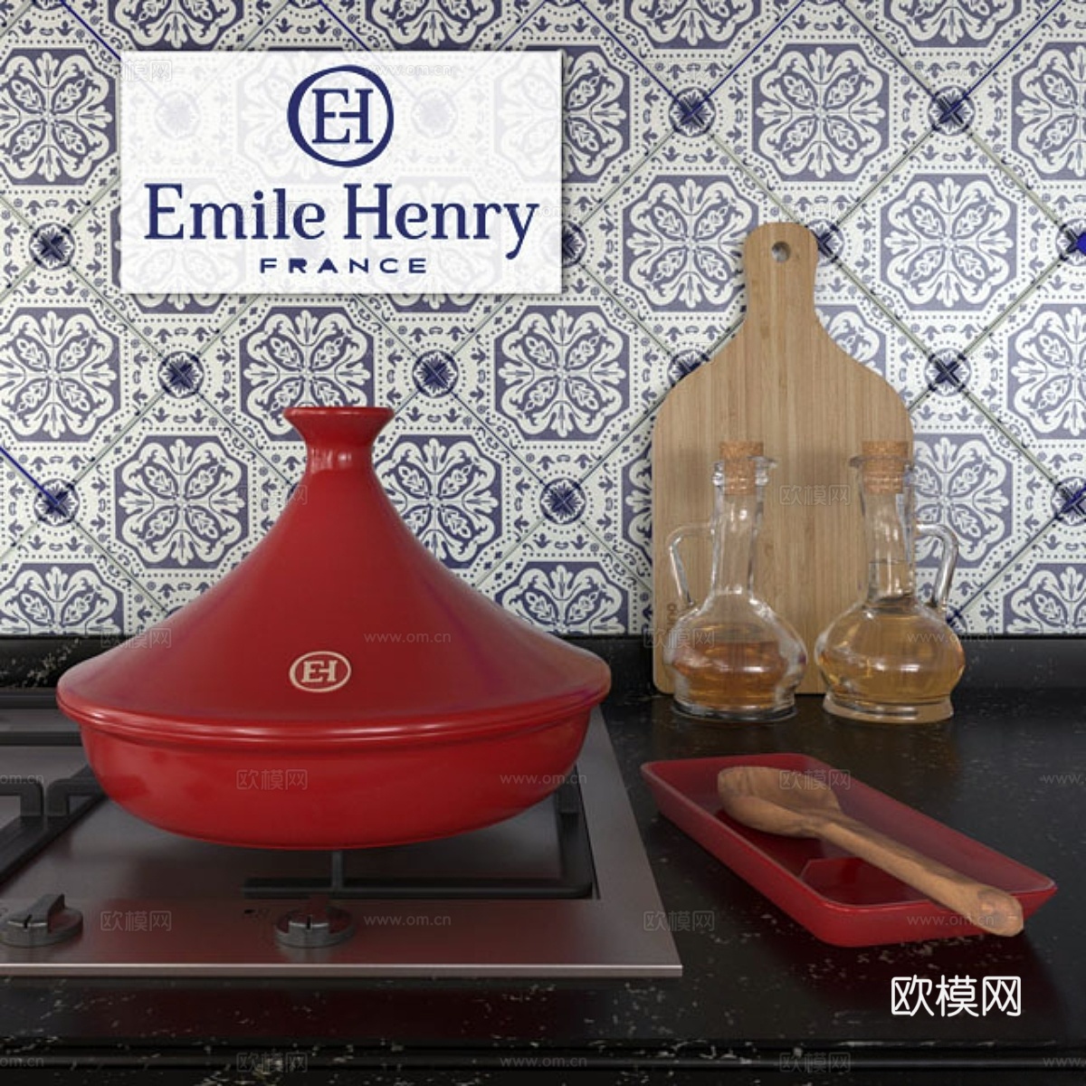 塔津陶瓷埃米尔亨利，醋瓶3d模型下载