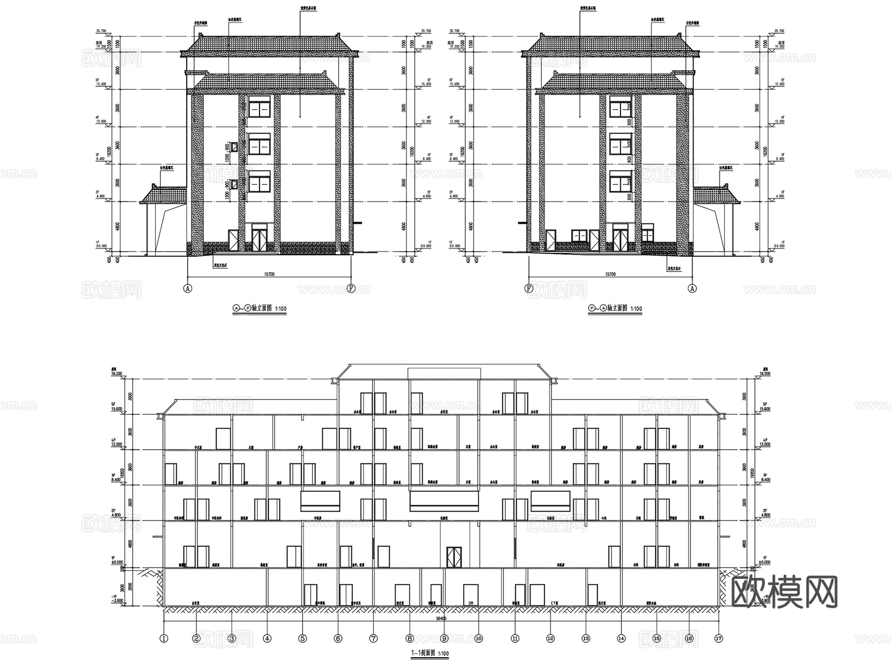 重庆铜溪中心卫生院建筑CAD施工图全套cad施工图