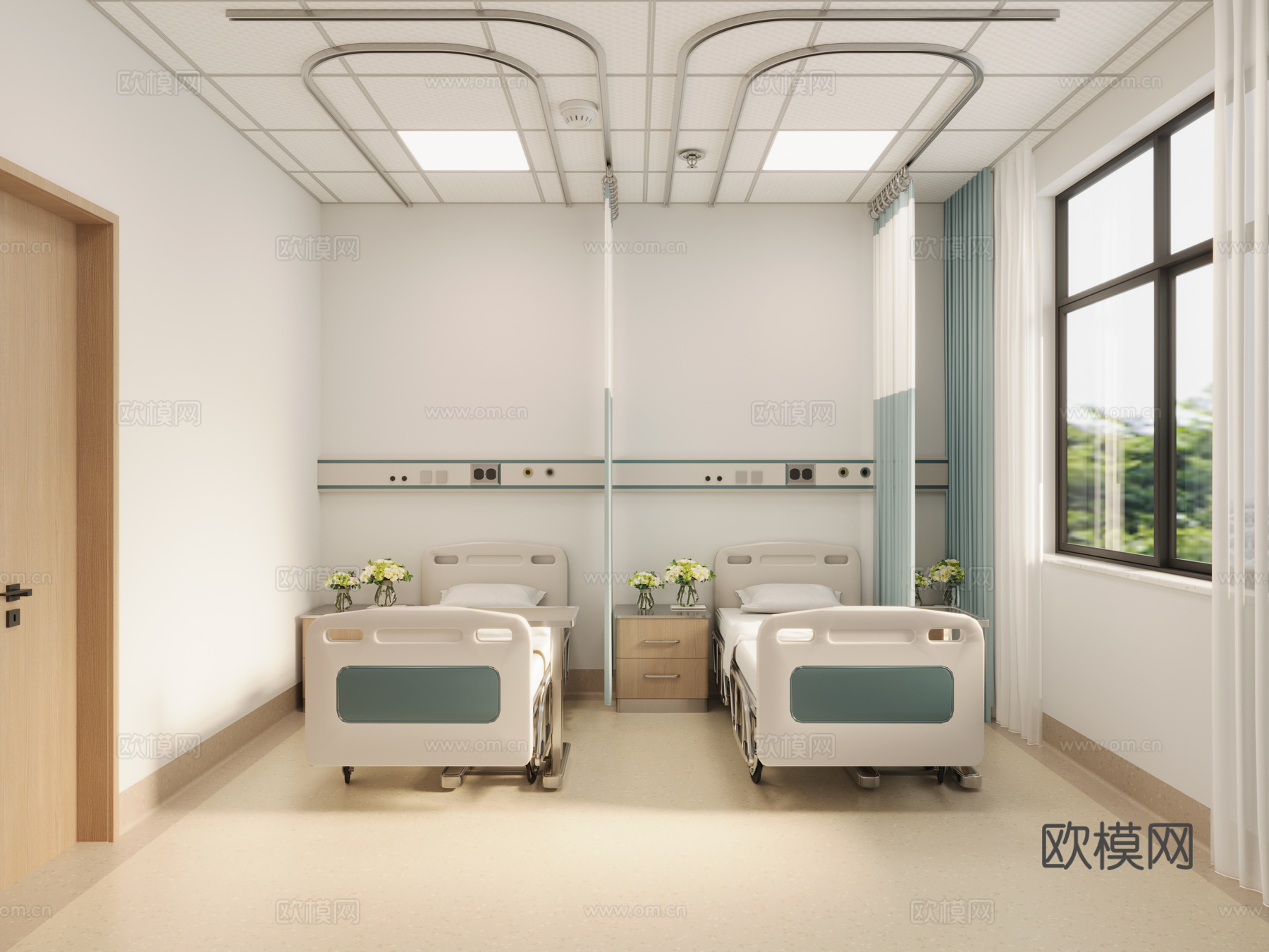 现代医院病房3d模型下载