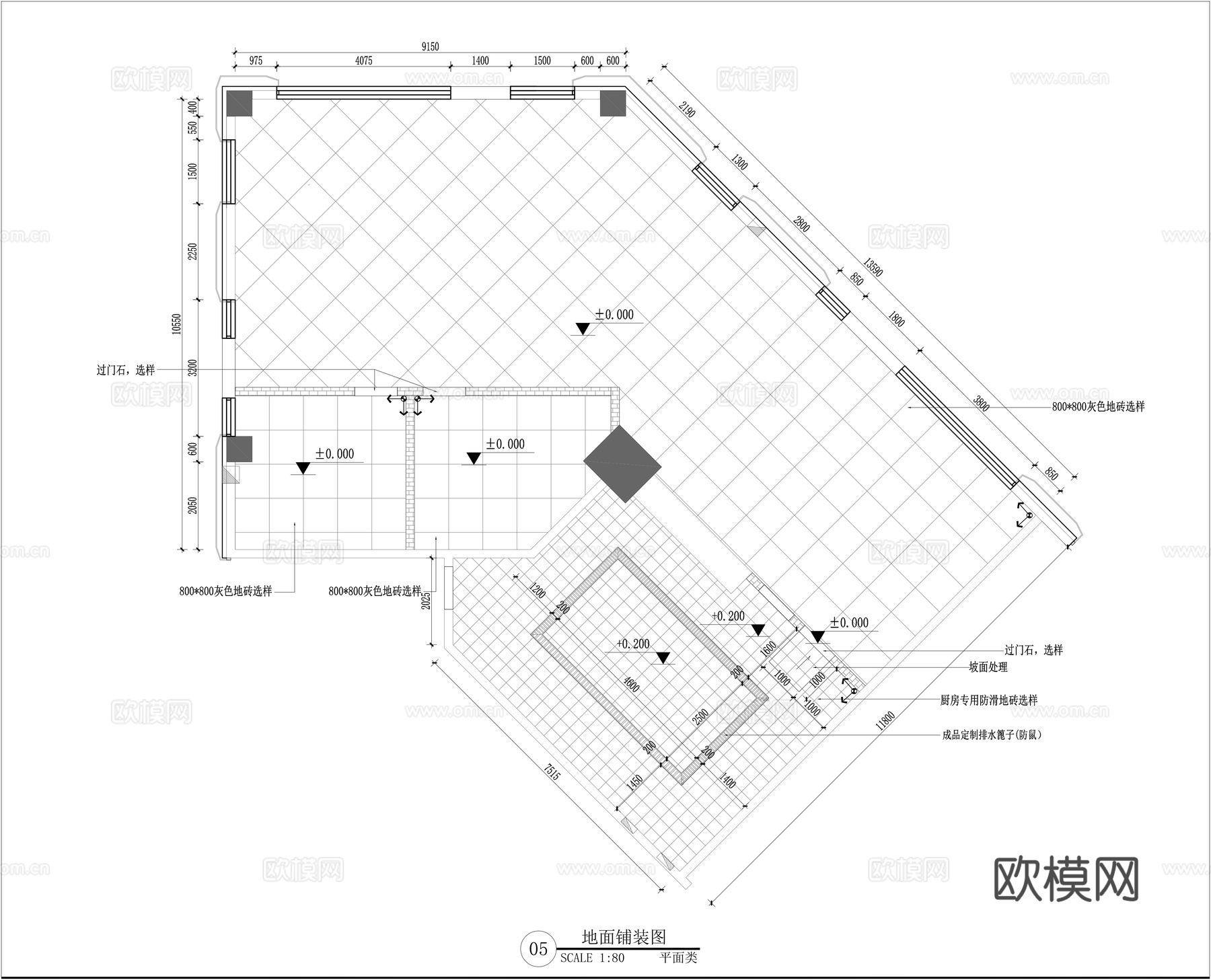 烧烤店装修施工图cad施工图