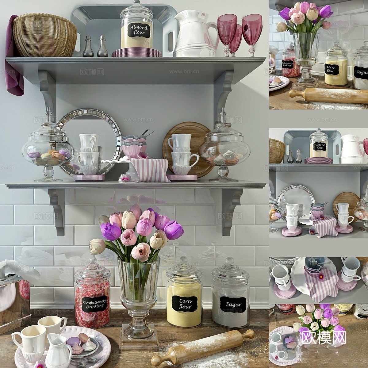 厨房装饰套装23d模型下载