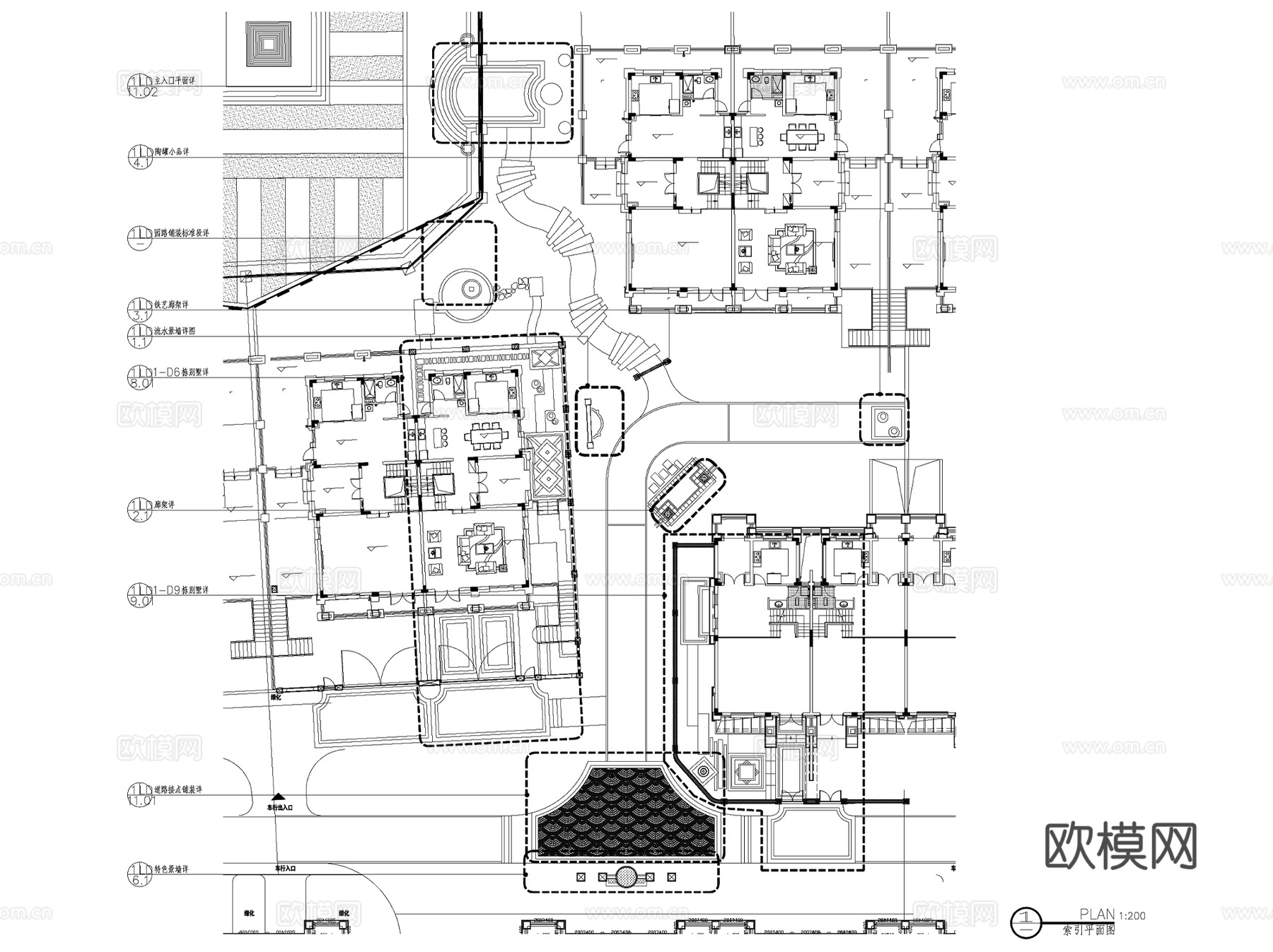 中建长沙梅溪湖壹号样板区景观CAD施工图全套cad施工图