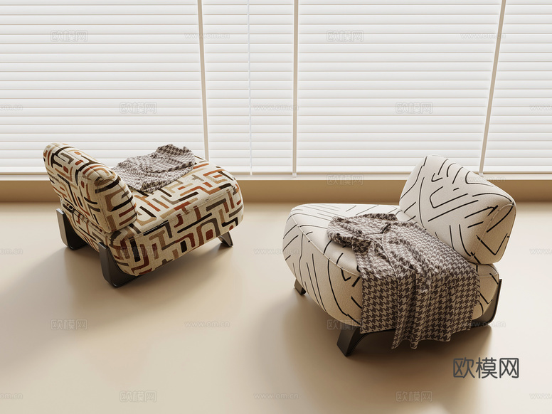 法式复古休闲椅 沙发椅3d模型下载_ID16095662_3dmax免费模型-欧模网