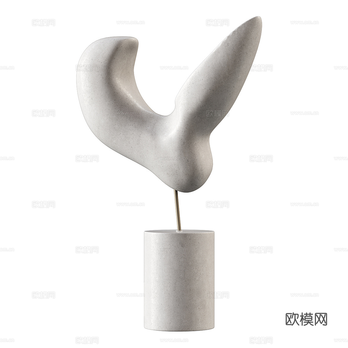 现代抽象艺术雕塑摆件3d模型下载（渲染图2）