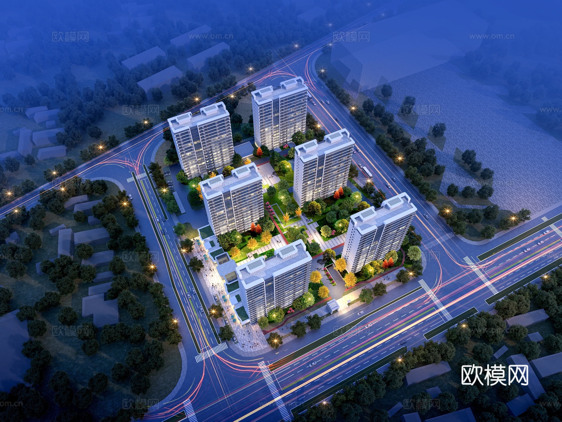 住宅鸟瞰3d模型下载