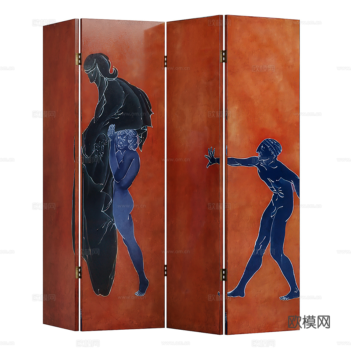 现代意式 EILEEN GRAY 装饰屏风隔断3d模型下载（渲染图3）