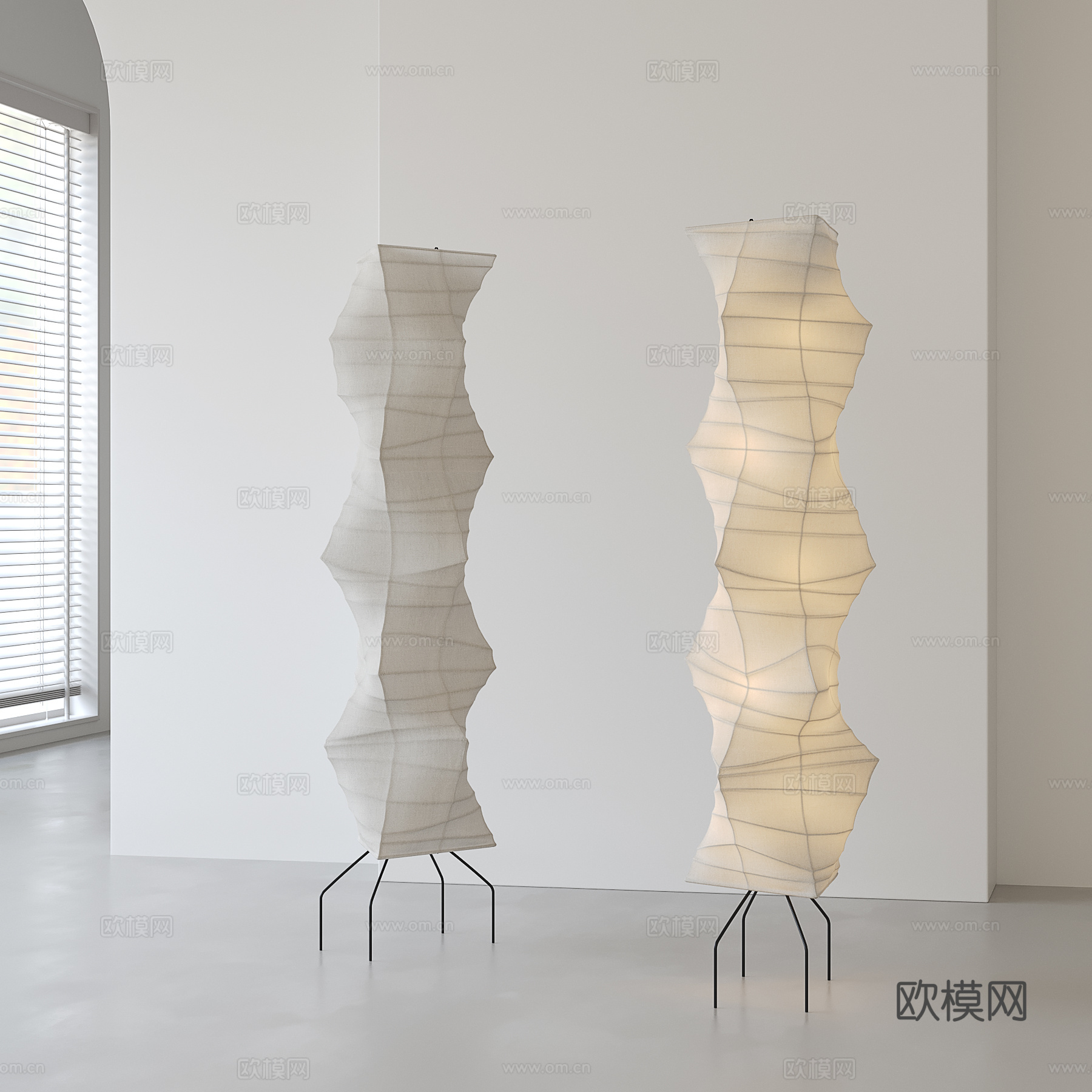 新中式灯笼落地灯su模型