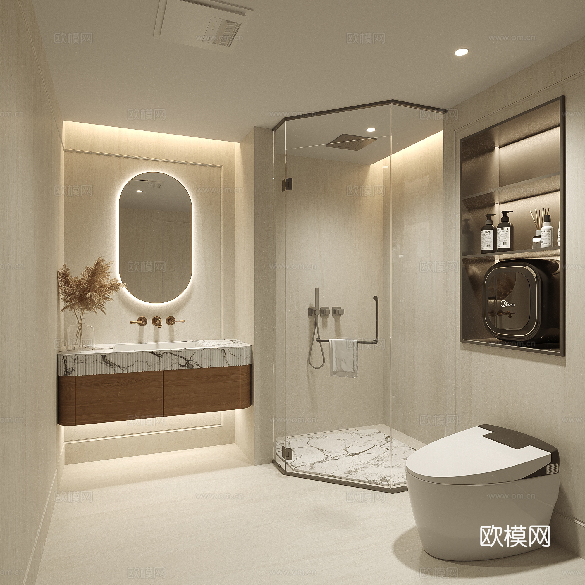 法式卫生间 简欧卫生间su模型
