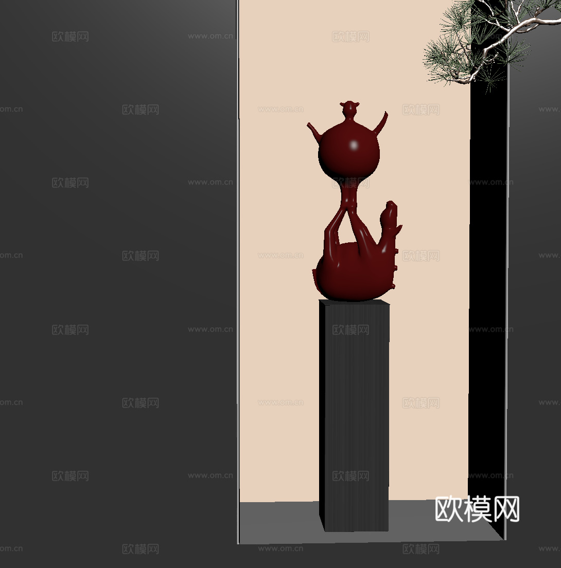 现代雕塑 摆件 景观雕塑 装置su模型