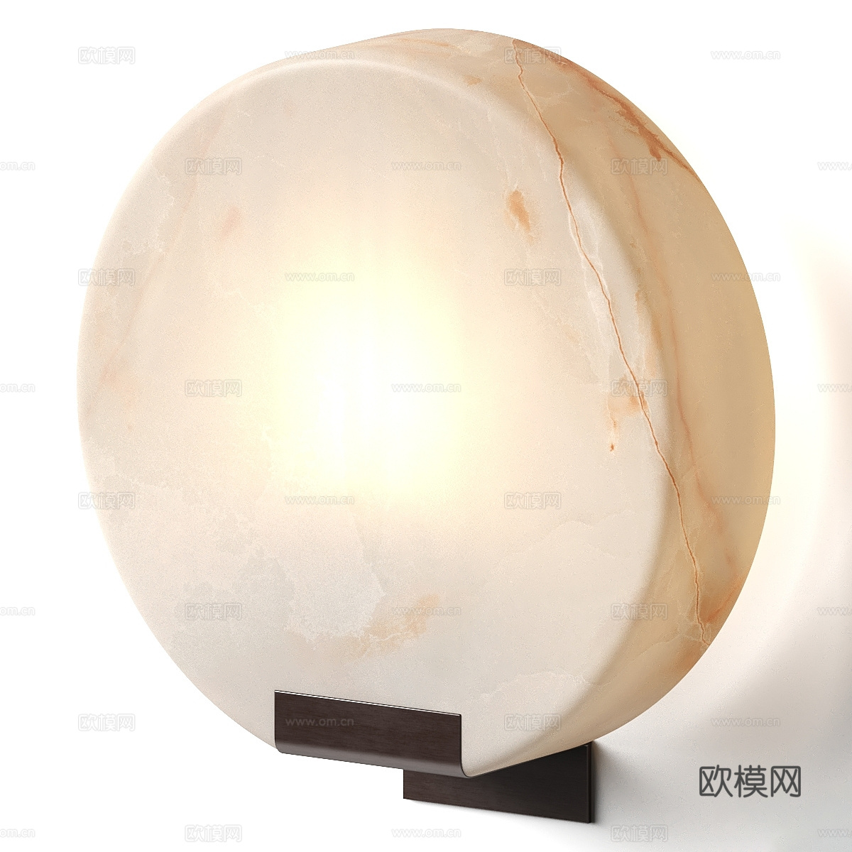 现代意式圆形透光石壁灯3d模型