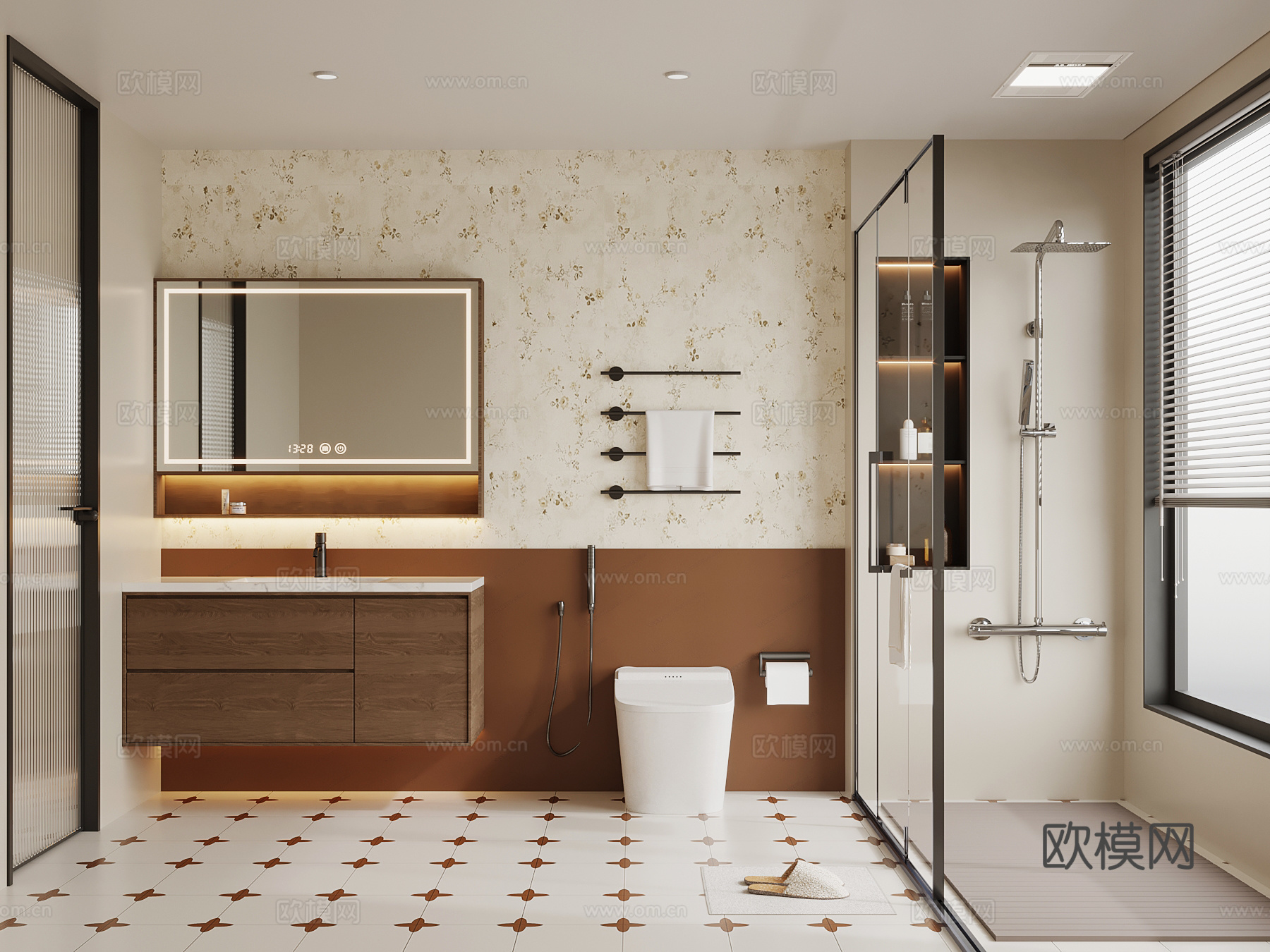 法式复古卫生间3d模型下载