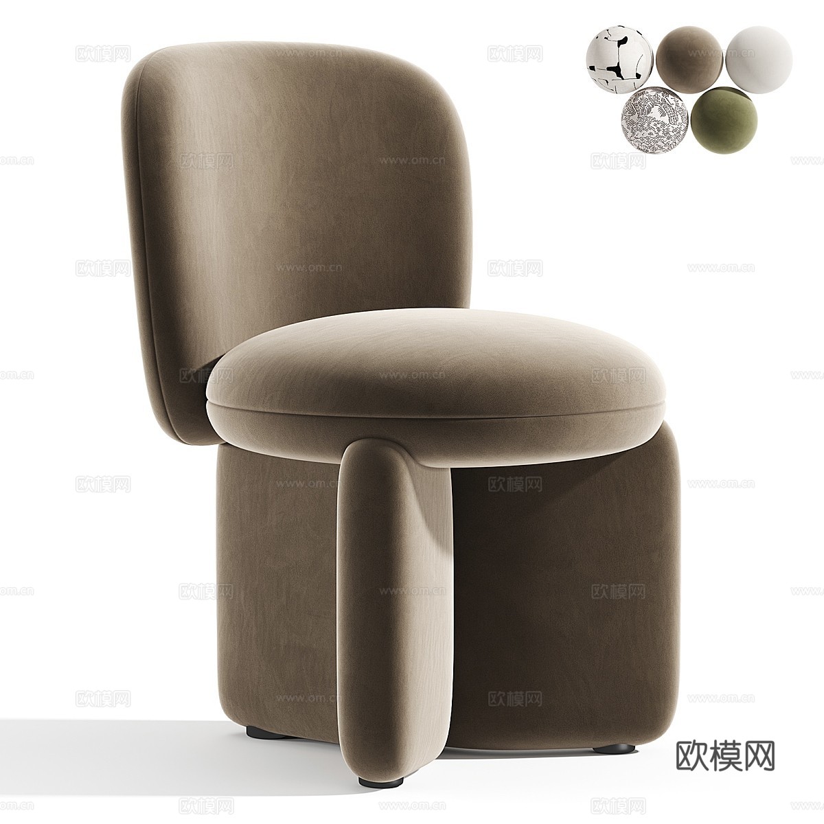 现代意式 Kesse 布椅3d模型