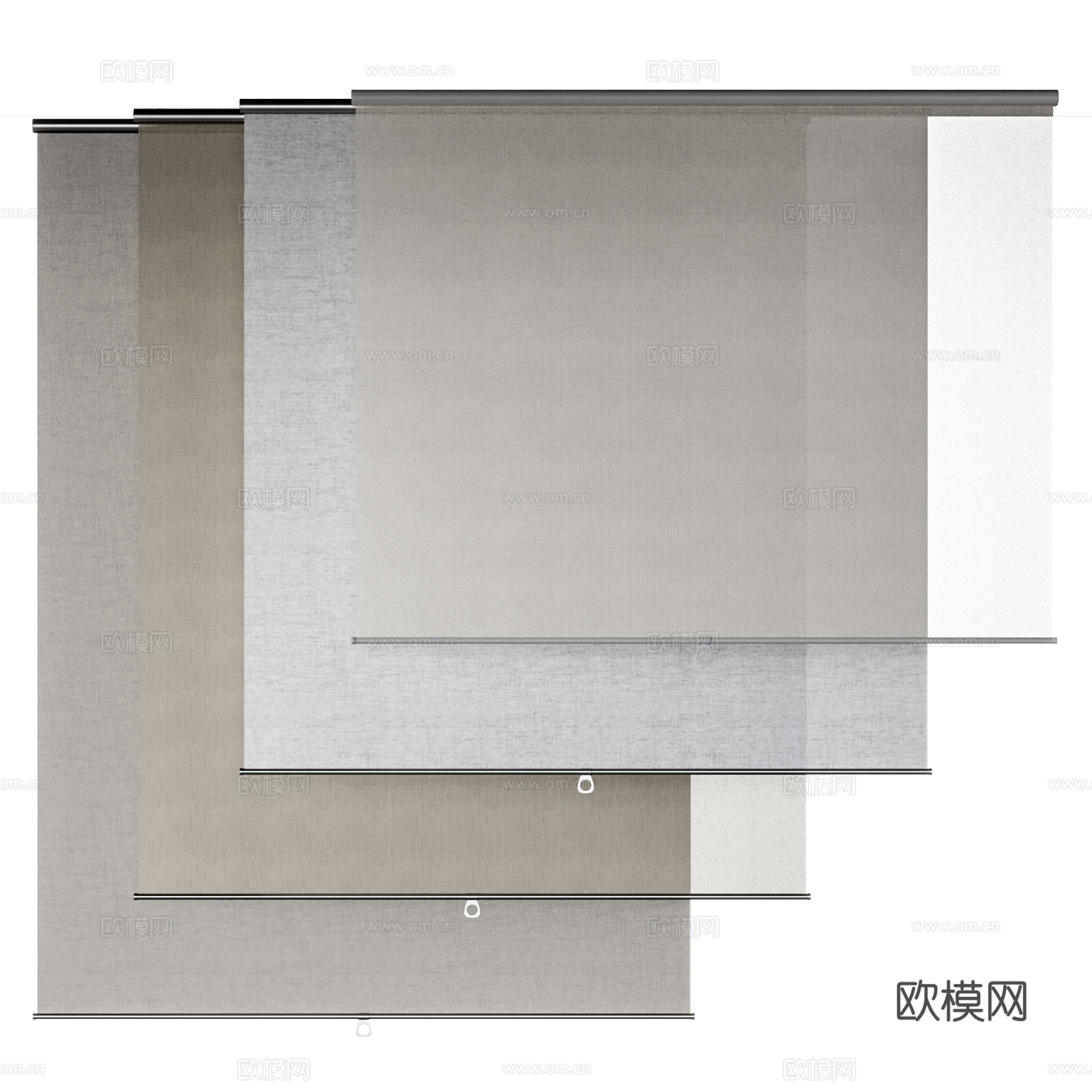 办公卷帘 遮阳帘 拉帘3d模型