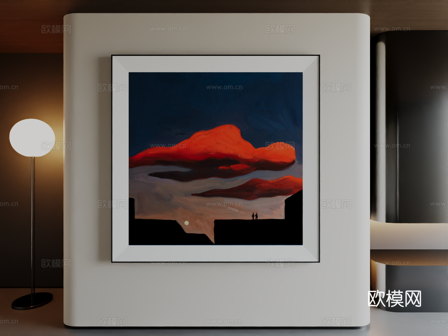 现代简约高级意式挂画3d模型下载