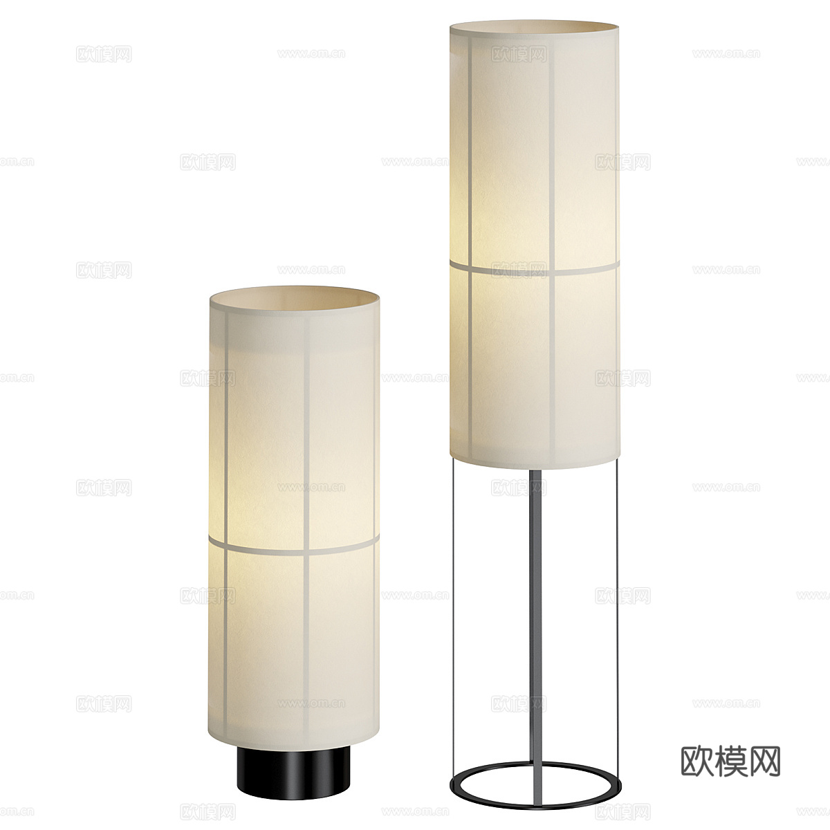 新中式 Hashira Hihg 落地灯3d模型