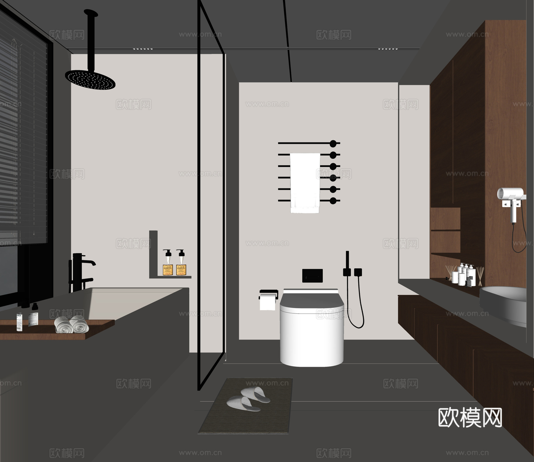 现代卫生间su模型