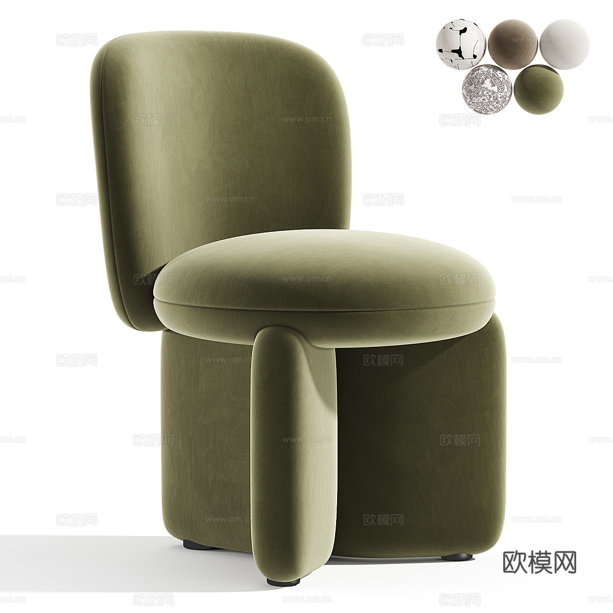 现代意式 Kesse 布椅3d模型
