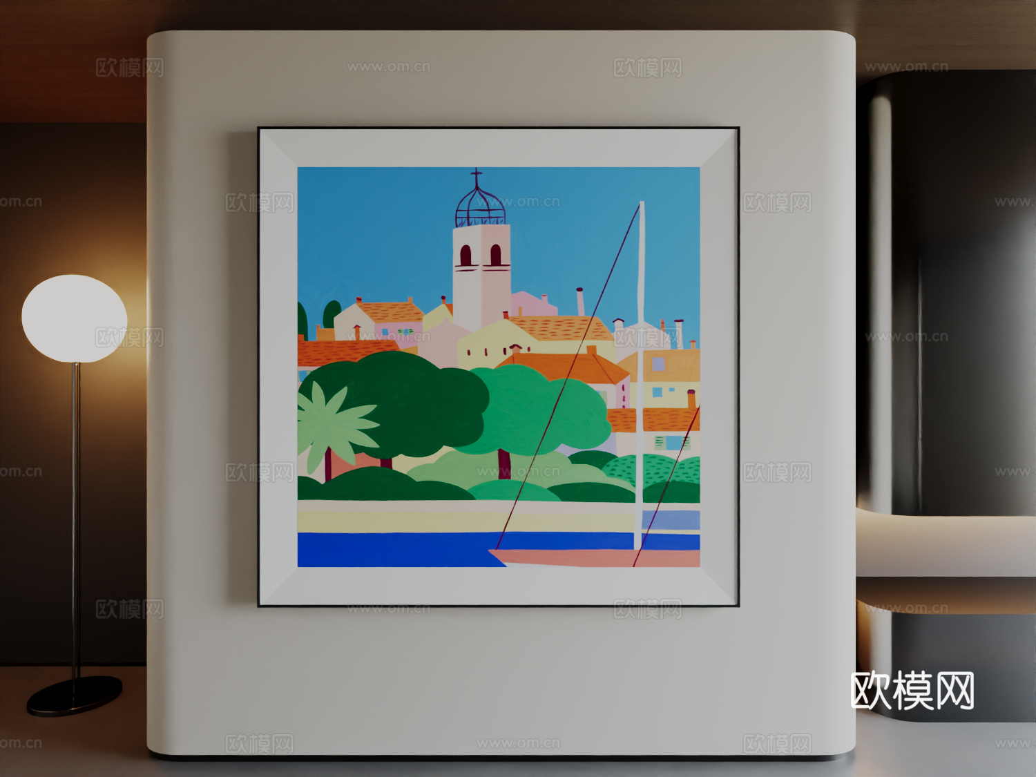 现代简约高级意式挂画3d模型下载