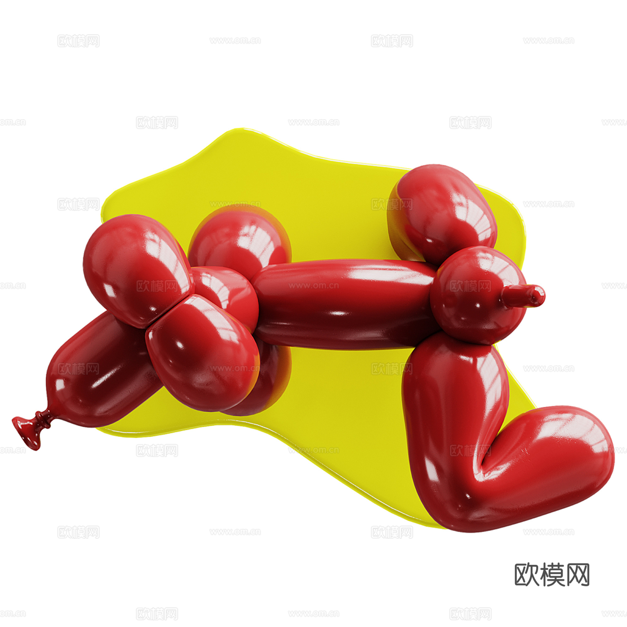 现代气球狗饰品摆件su模型
