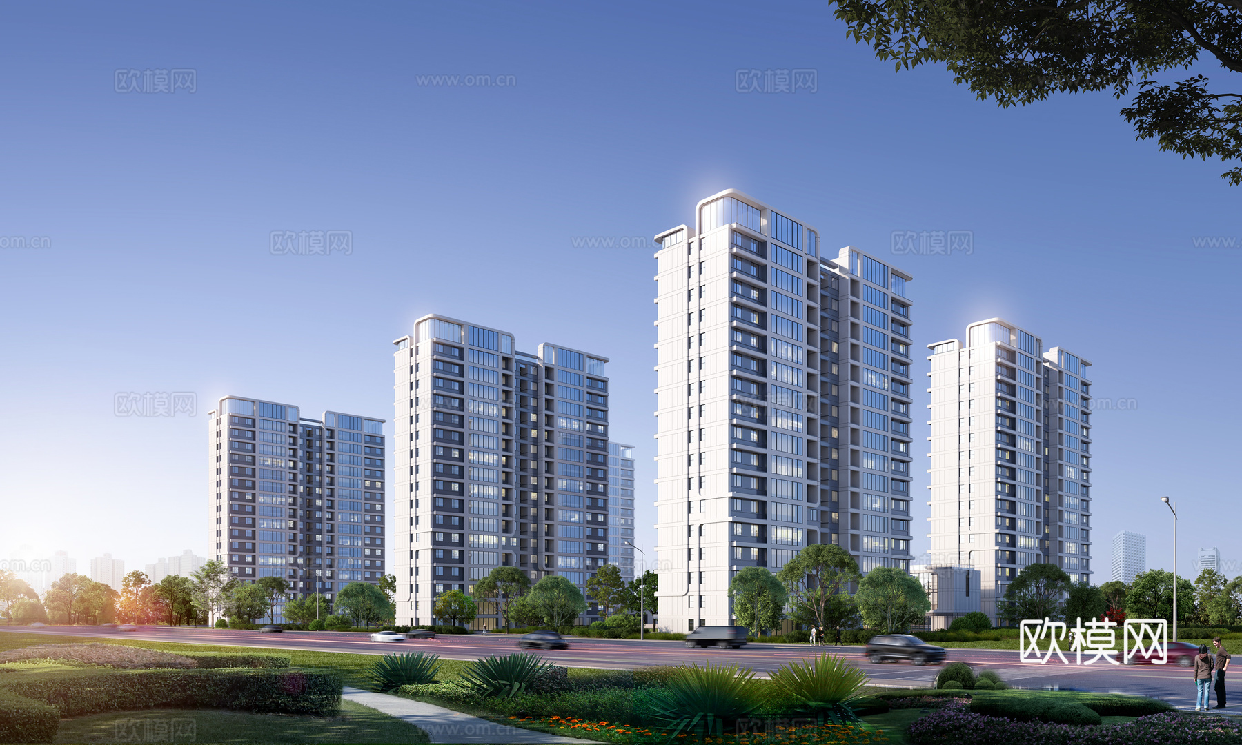 沿街住宅3d模型下载